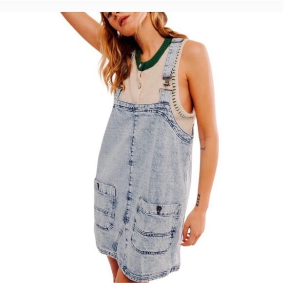 We The Free Overall Smock Mini TopStyle Color Indigo Sz large Nwts - Picture 1 of 5